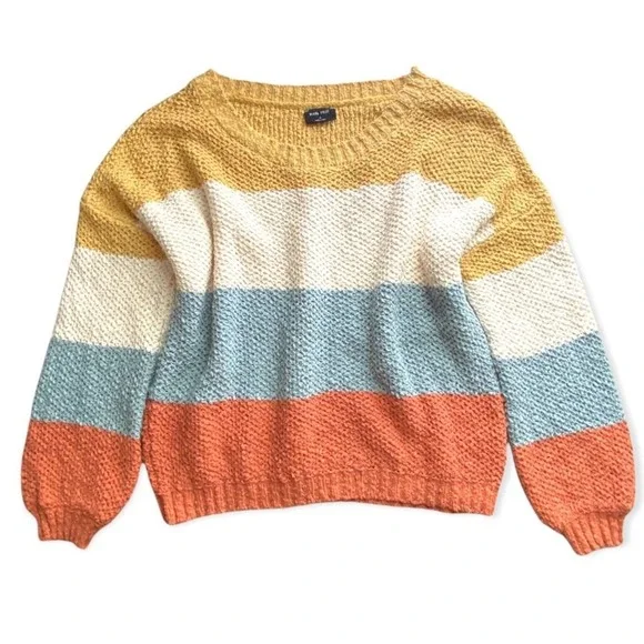 Blank Paige Oversized Striped Sweater Womens Small Muted Multicolor Colorblock - Picture 10 of 10